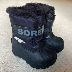 Sorel Toddler Size 7 Black Winter Snow Boots Little Kids